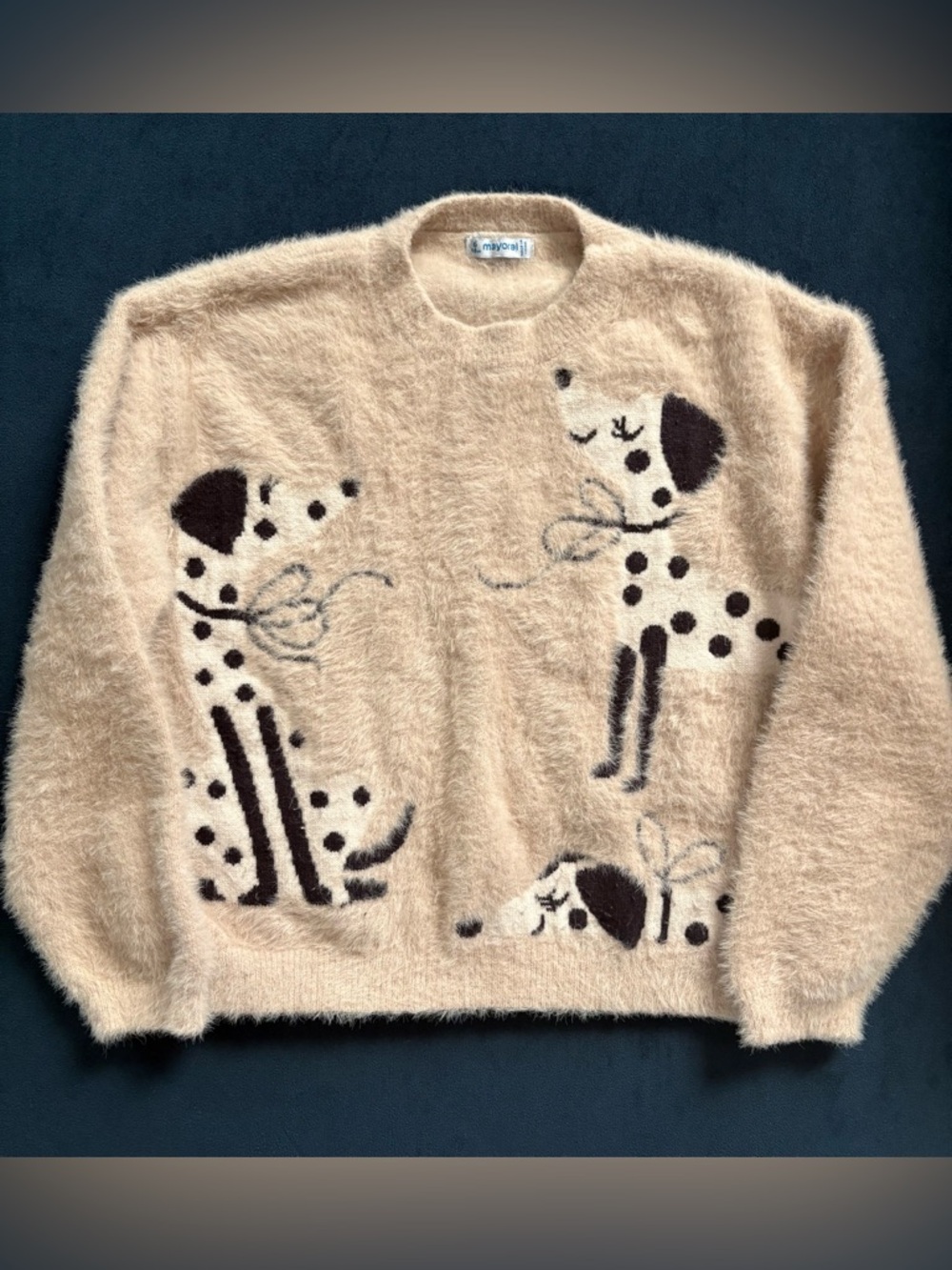 Mayoral Fuzzy Dalmatian Sweater Size 5